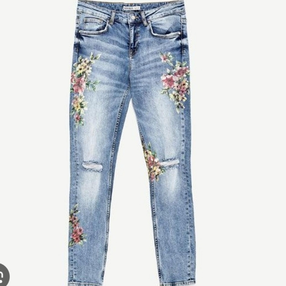 Zara Floral Jeans